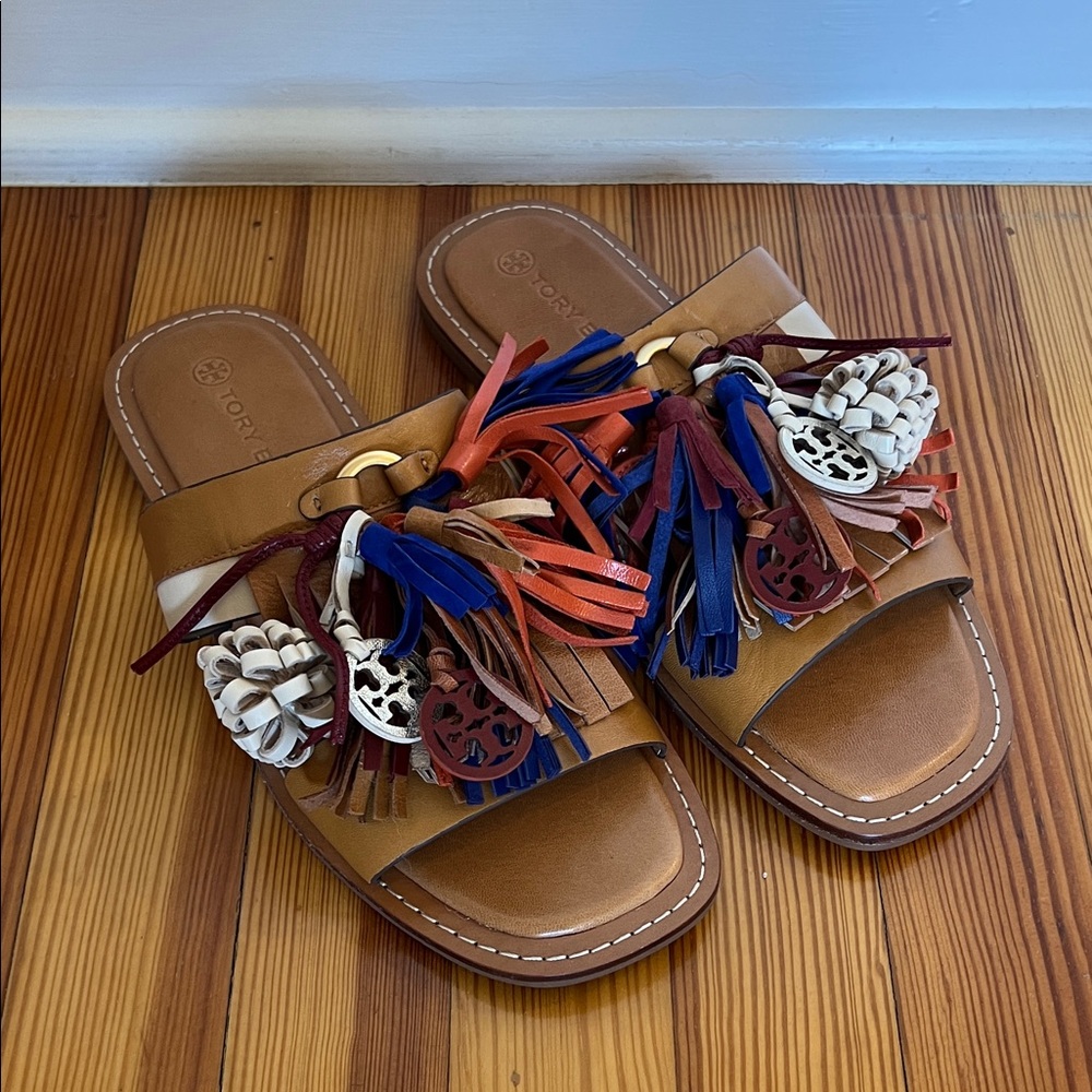 Tory Burch Multicolor Fringe Sandals